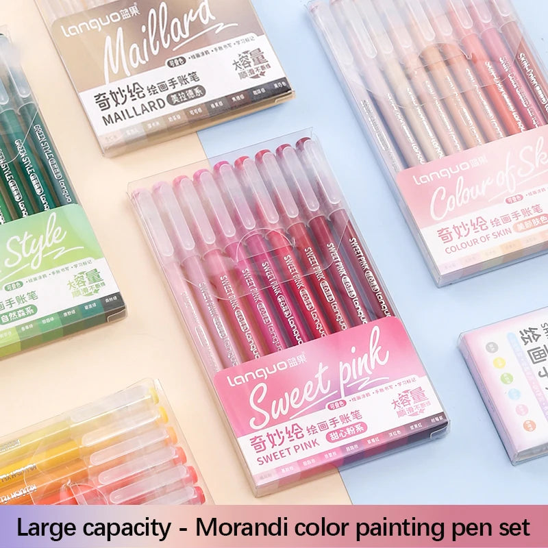 Color Gel Pen Set Kawaii Stationery Student Diary Pen Journaling Note Handbook Pen Color Gel Ink Pens Markers School Supplies