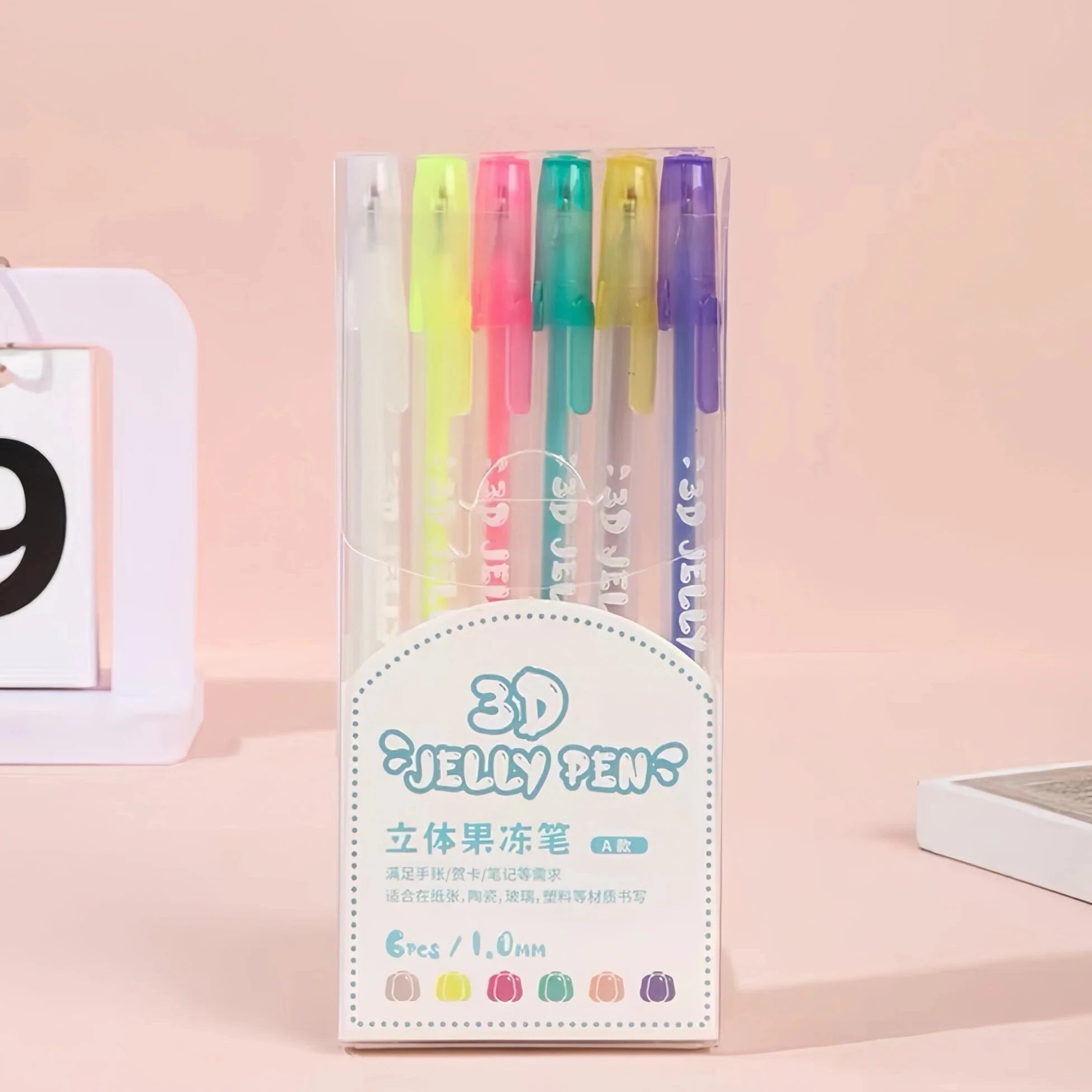 6 /8 /12 /18 /24 Colors 3D Jelly Pens /Retractable Glitter Gel Pens Handwriting Pens for Writing Notes Art Coloring Drawing DIY