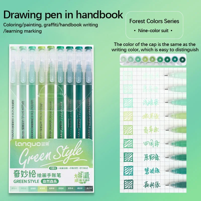 Color Gel Pen Set Kawaii Stationery Student Diary Pen Journaling Note Handbook Pen Color Gel Ink Pens Markers School Supplies