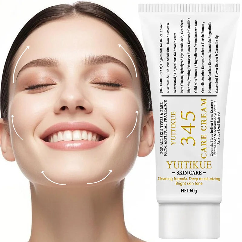 345 Care Cream 60g - Deeply Moisturizes, Tightens & Smoothes Skin, Light Non-Greasy, for All Skin Types, Fragrance-Free