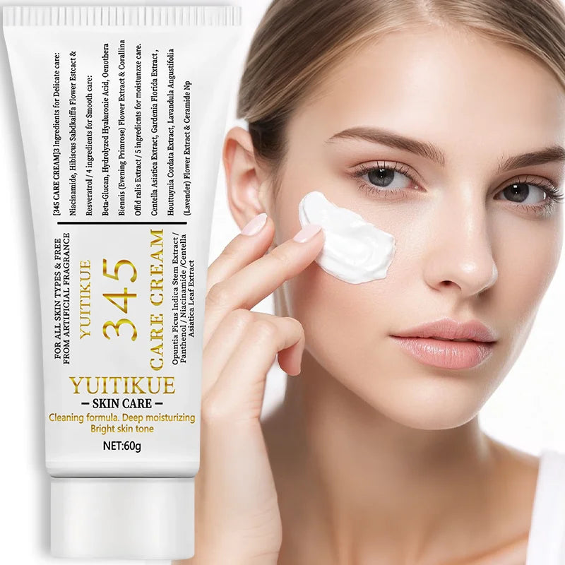 345 Care Cream 60g - Deeply Moisturizes, Tightens & Smoothes Skin, Light Non-Greasy, for All Skin Types, Fragrance-Free