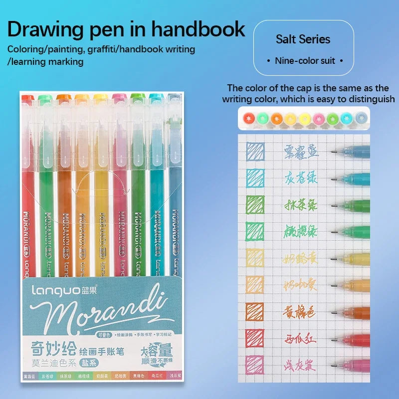 Color Gel Pen Set Kawaii Stationery Student Diary Pen Journaling Note Handbook Pen Color Gel Ink Pens Markers School Supplies