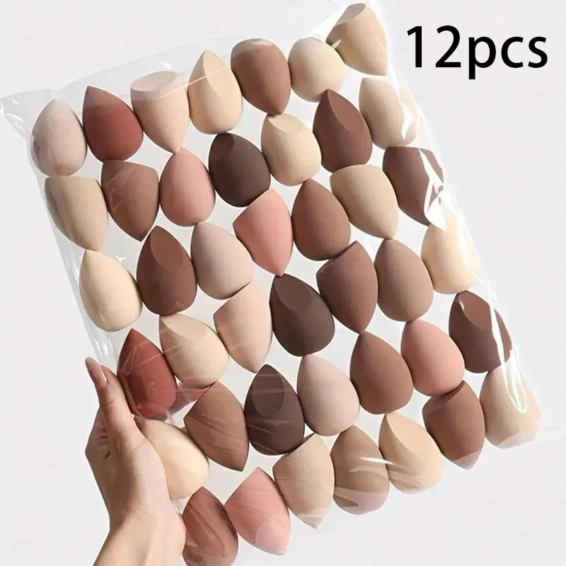 12-Pack Coffee Color Beauty Blenders - Flawless Foundation Application for Holiday Parties - Makeup Sponge Set