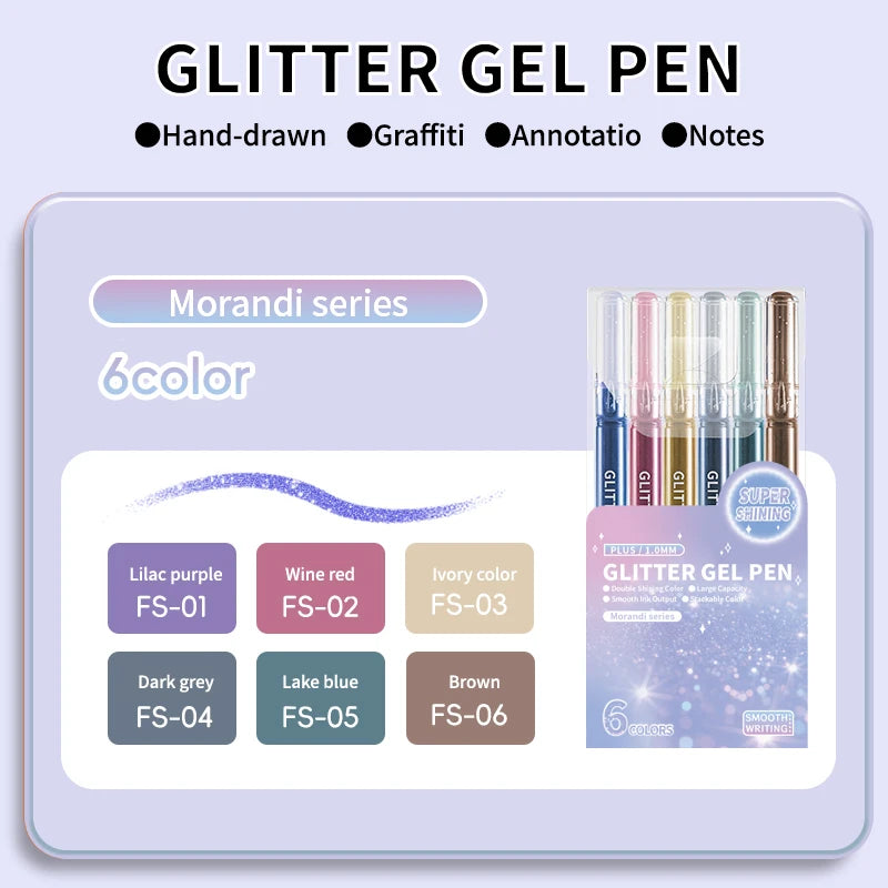 Glitter Gel Pens,Colored Pens for Black Paper&White Paper,1.0mm Point Pens,Large Capacity Ink Pens for Coloring,Writing,Drawing