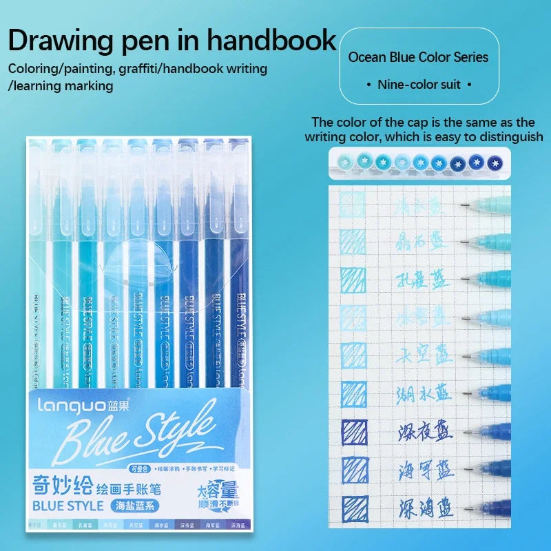 Color Gel Pen Set Kawaii Stationery Student Diary Pen Journaling Note Handbook Pen Color Gel Ink Pens Markers School Supplies