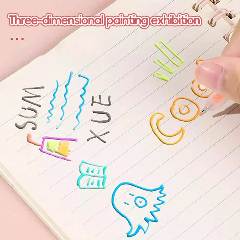 6 /8 /12 /18 /24 Colors 3D Jelly Pens /Retractable Glitter Gel Pens Handwriting Pens for Writing Notes Art Coloring Drawing DIY