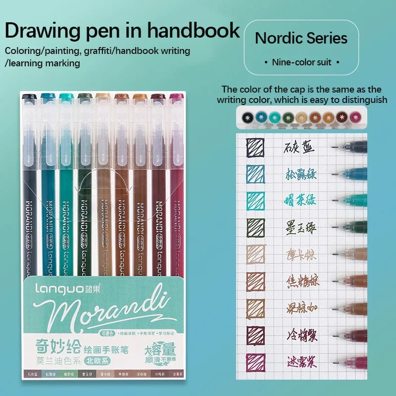 Color Gel Pen Set Kawaii Stationery Student Diary Pen Journaling Note Handbook Pen Color Gel Ink Pens Markers School Supplies