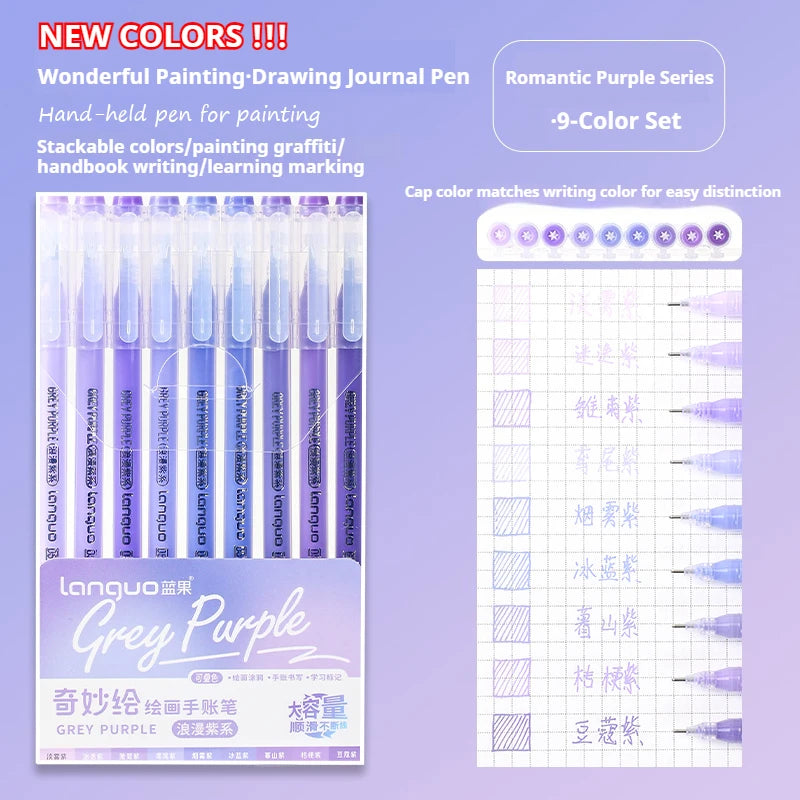 Color Gel Pen Set Kawaii Stationery Student Diary Pen Journaling Note Handbook Pen Color Gel Ink Pens Markers School Supplies