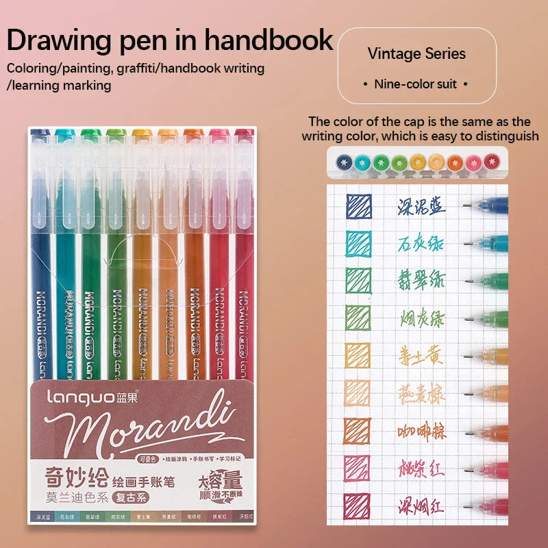 Color Gel Pen Set Kawaii Stationery Student Diary Pen Journaling Note Handbook Pen Color Gel Ink Pens Markers School Supplies