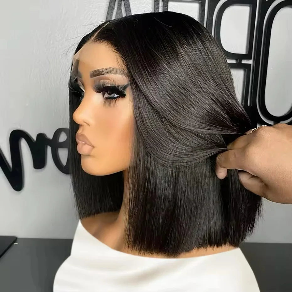13x4 Pre Plucked Hairline Bob Human Hair Lace Front Wig Raw Vietnamese Transparent Lace Wig 13x6 Human Hair Straight Bob ON SALE