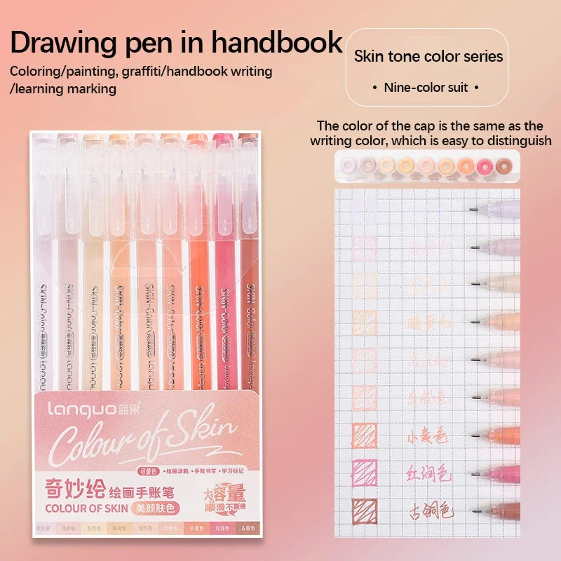 Color Gel Pen Set Kawaii Stationery Student Diary Pen Journaling Note Handbook Pen Color Gel Ink Pens Markers School Supplies
