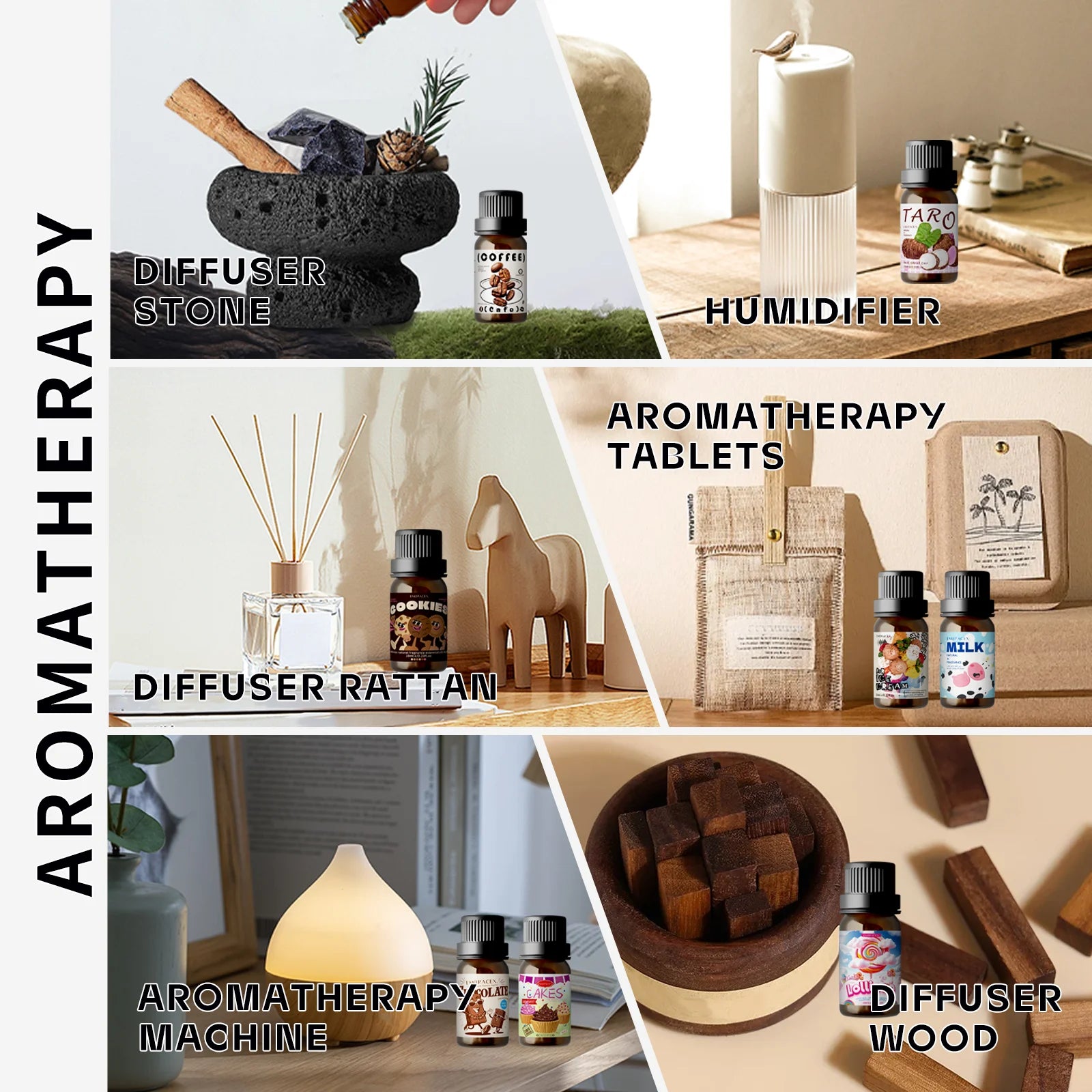 18 models Gourmet Essential Oils Vanilla Coconut Coffee Cookies For Diffusers、Candles Making  Car Aromatherapy  Gifts For Women