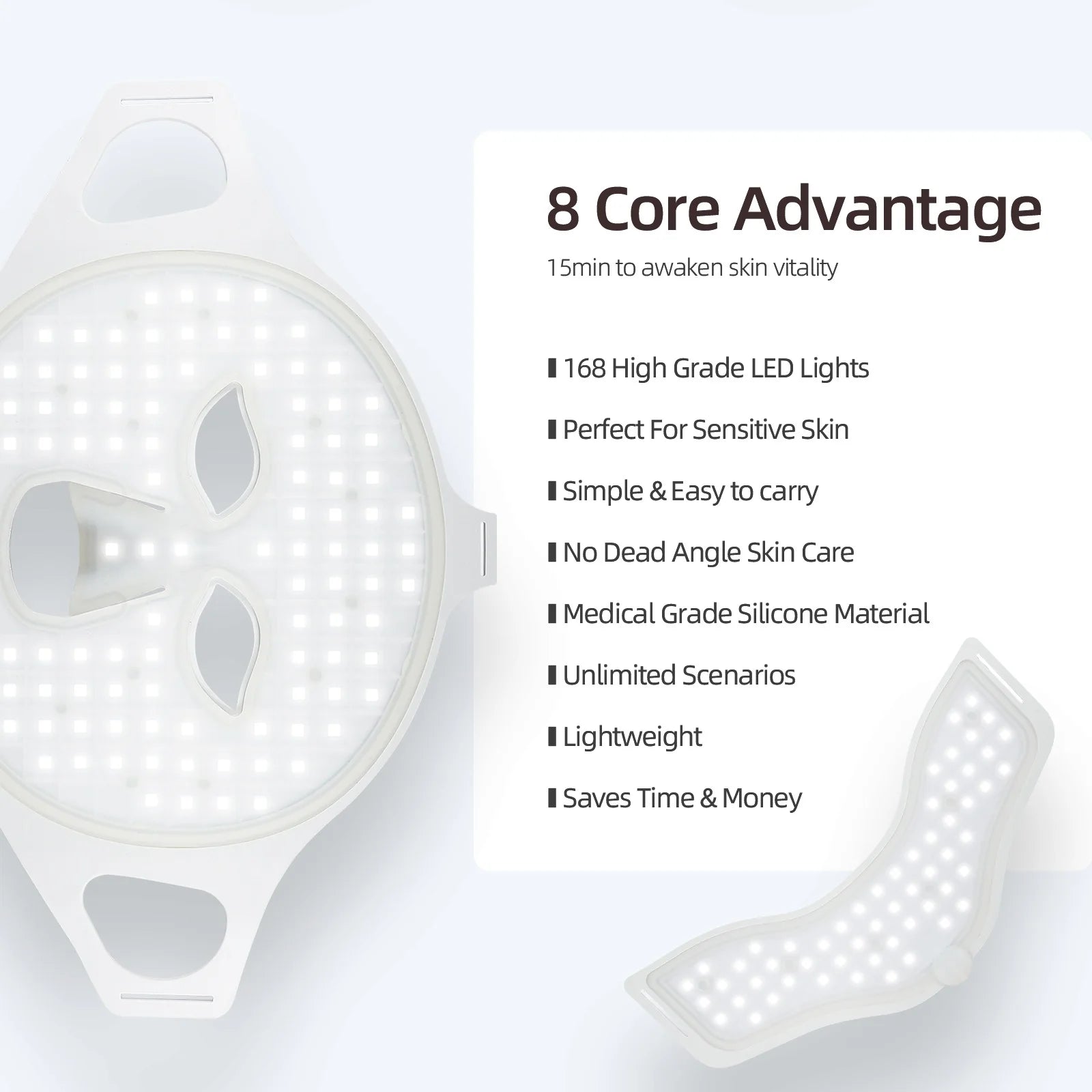 Flexible Silicone Facial Beauty Mask Photon Face Neck LED Mask Red Light Infrared Skin Care Repair Skin Wireless Use