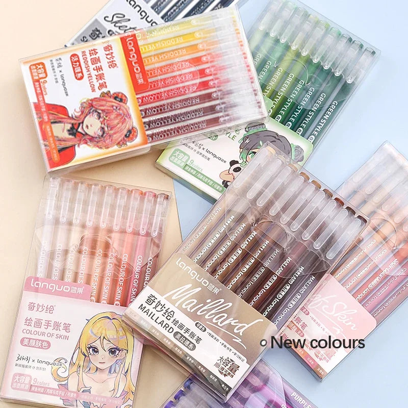 Color Gel Pen Set Kawaii Stationery Student Diary Pen Journaling Note Handbook Pen Color Gel Ink Pens Markers School Supplies