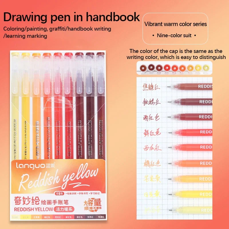 Color Gel Pen Set Kawaii Stationery Student Diary Pen Journaling Note Handbook Pen Color Gel Ink Pens Markers School Supplies