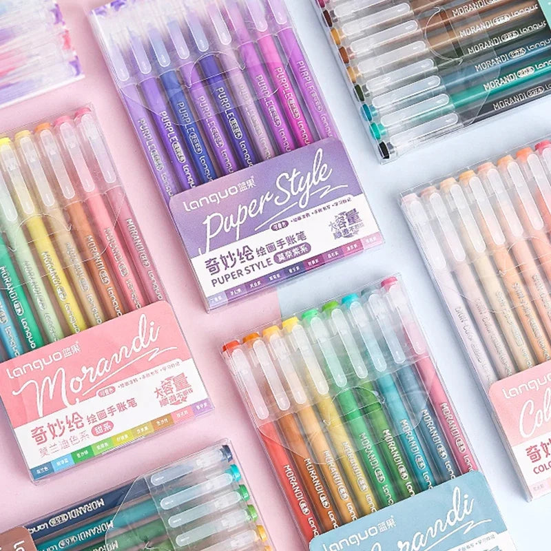 Color Gel Pen Set Kawaii Stationery Student Diary Pen Journaling Note Handbook Pen Color Gel Ink Pens Markers School Supplies