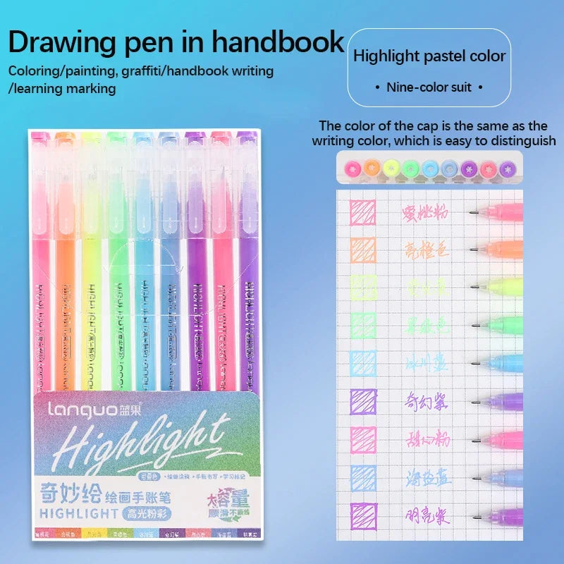 Color Gel Pen Set Kawaii Stationery Student Diary Pen Journaling Note Handbook Pen Color Gel Ink Pens Markers School Supplies