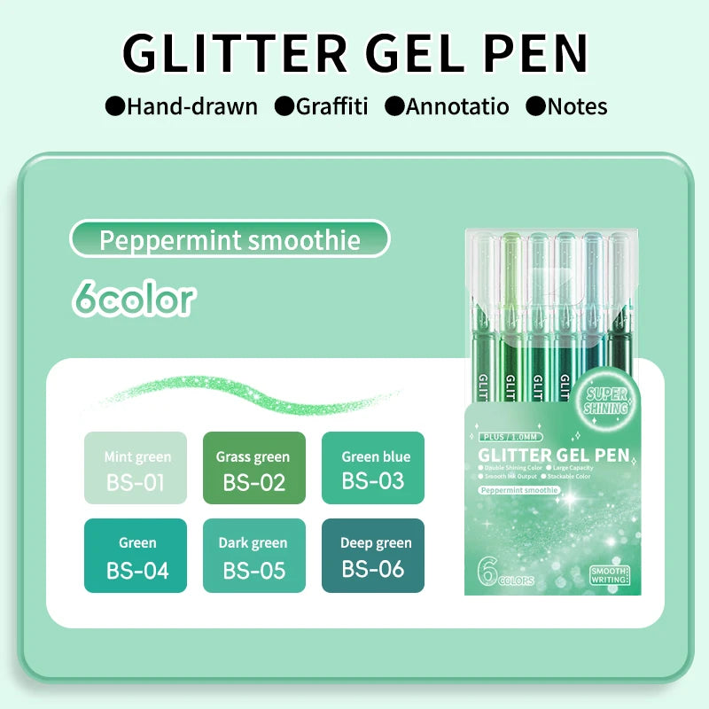 Glitter Gel Pens,Colored Pens for Black Paper&White Paper,1.0mm Point Pens,Large Capacity Ink Pens for Coloring,Writing,Drawing