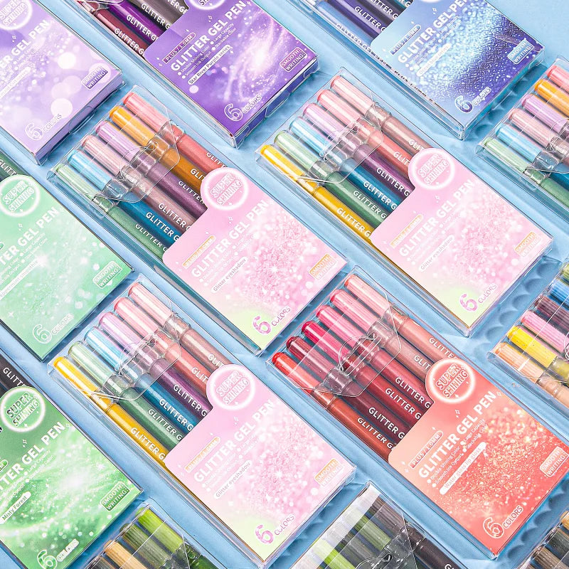 Glitter Gel Pens,Colored Pens for Black Paper&White Paper,1.0mm Point Pens,Large Capacity Ink Pens for Coloring,Writing,Drawing