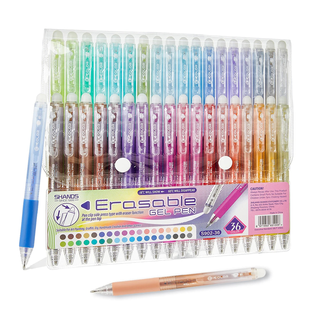 12/24/36 Color Retractable Gel Pen Set 0.7mm Fine Point Erasable Marking Pens for Drawing Coloring School Aesthetic Supplies