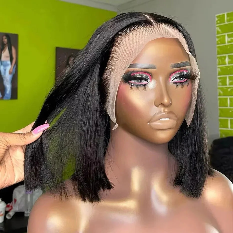 13x4 Pre Plucked Hairline Bob Human Hair Lace Front Wig Raw Vietnamese Transparent Lace Wig 13x6 Human Hair Straight Bob ON SALE
