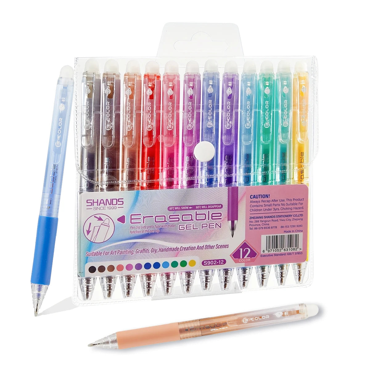 12/24/36 Color Retractable Gel Pen Set 0.7mm Fine Point Erasable Marking Pens for Drawing Coloring School Aesthetic Supplies