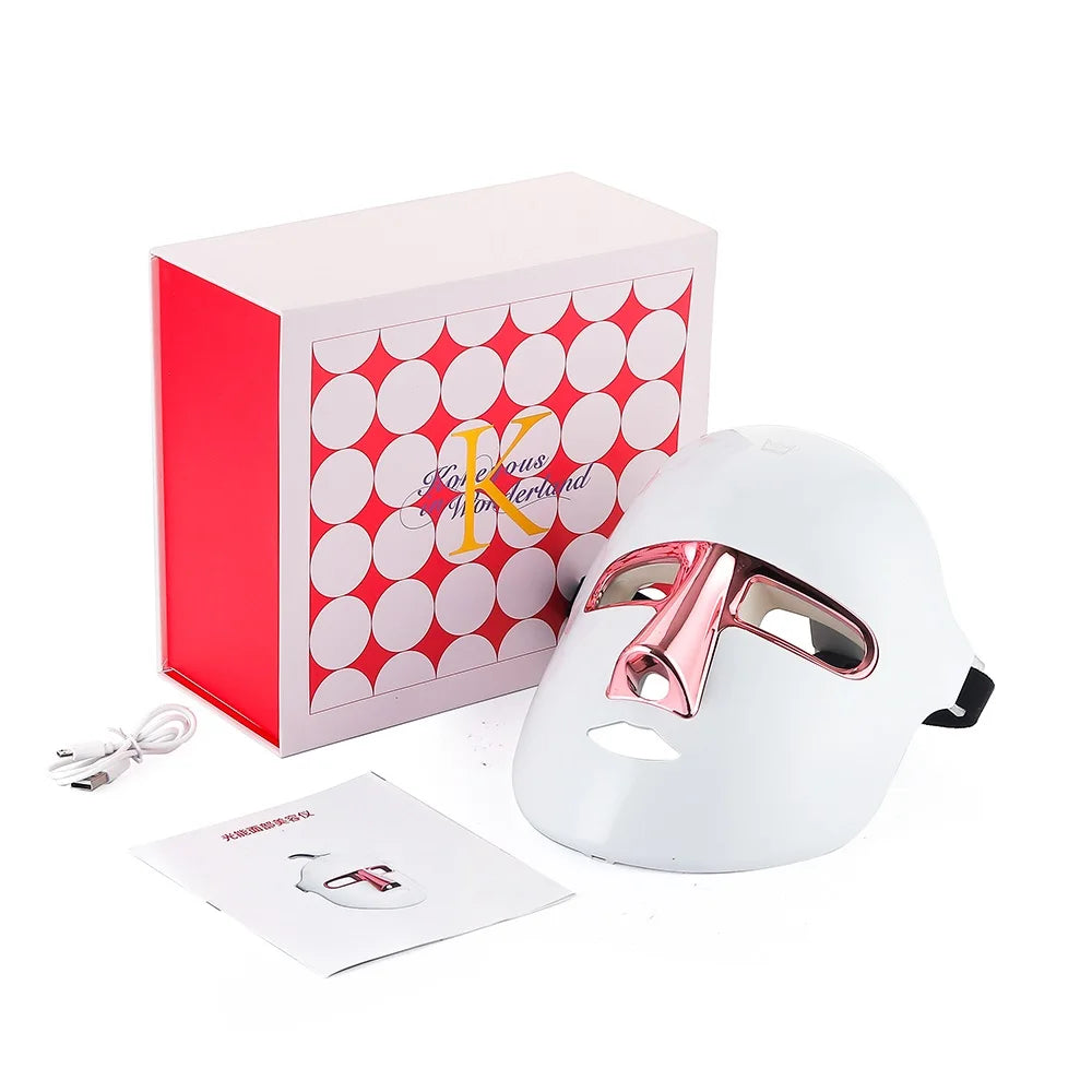 7 Colors Photon Face LED Mask USB Facial Beauty Mask Red Light Therapy Skin Care Repair Skin Brightening Wireless Use