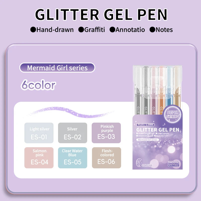 Glitter Gel Pens,Colored Pens for Black Paper&White Paper,1.0mm Point Pens,Large Capacity Ink Pens for Coloring,Writing,Drawing