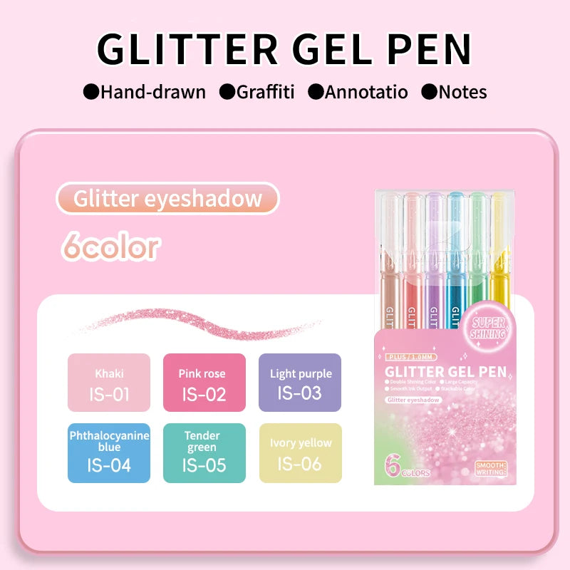 Glitter Gel Pens,Colored Pens for Black Paper&White Paper,1.0mm Point Pens,Large Capacity Ink Pens for Coloring,Writing,Drawing