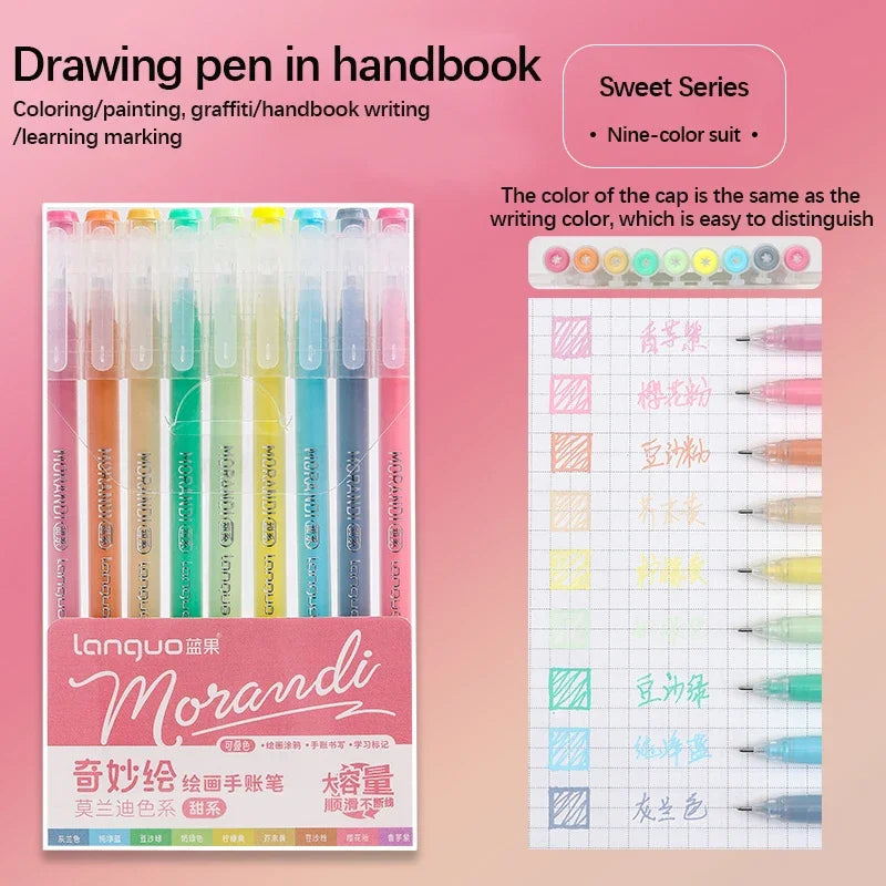 Color Gel Pen Set Kawaii Stationery Student Diary Pen Journaling Note Handbook Pen Color Gel Ink Pens Markers School Supplies